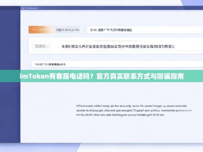 imToken有客服电话吗？官方真实联系方式与防骗指南
