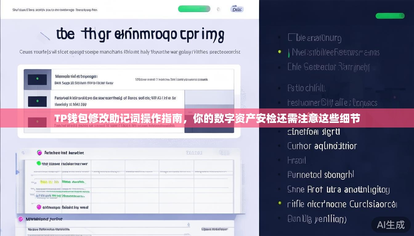 TP钱包修改助记词操作指南,你的数字资产安检还需注意这些细节 TP钱包修改助记词操作指南,你的数字资产安检还需注意这些细节